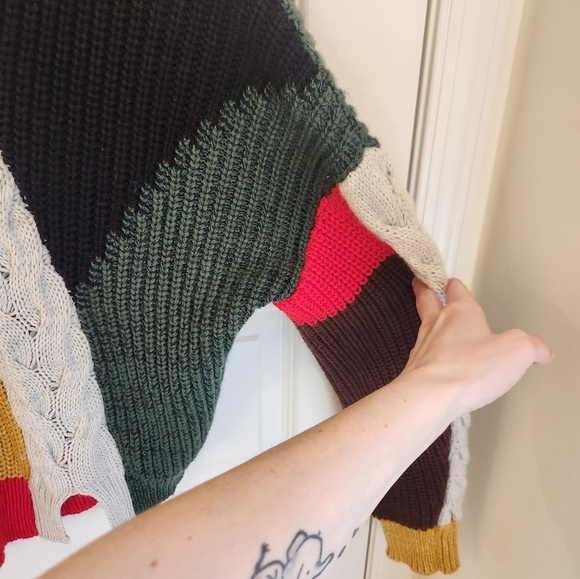 Pinkalicious Cable Knit Womens Sweater Color Block One Size #S476 - Picture 3 of 7